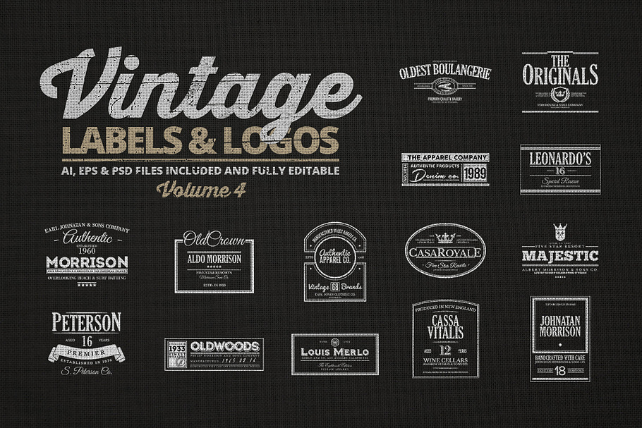Vintage Labels & Logos Vol.4 in Logo Templates - product preview 8