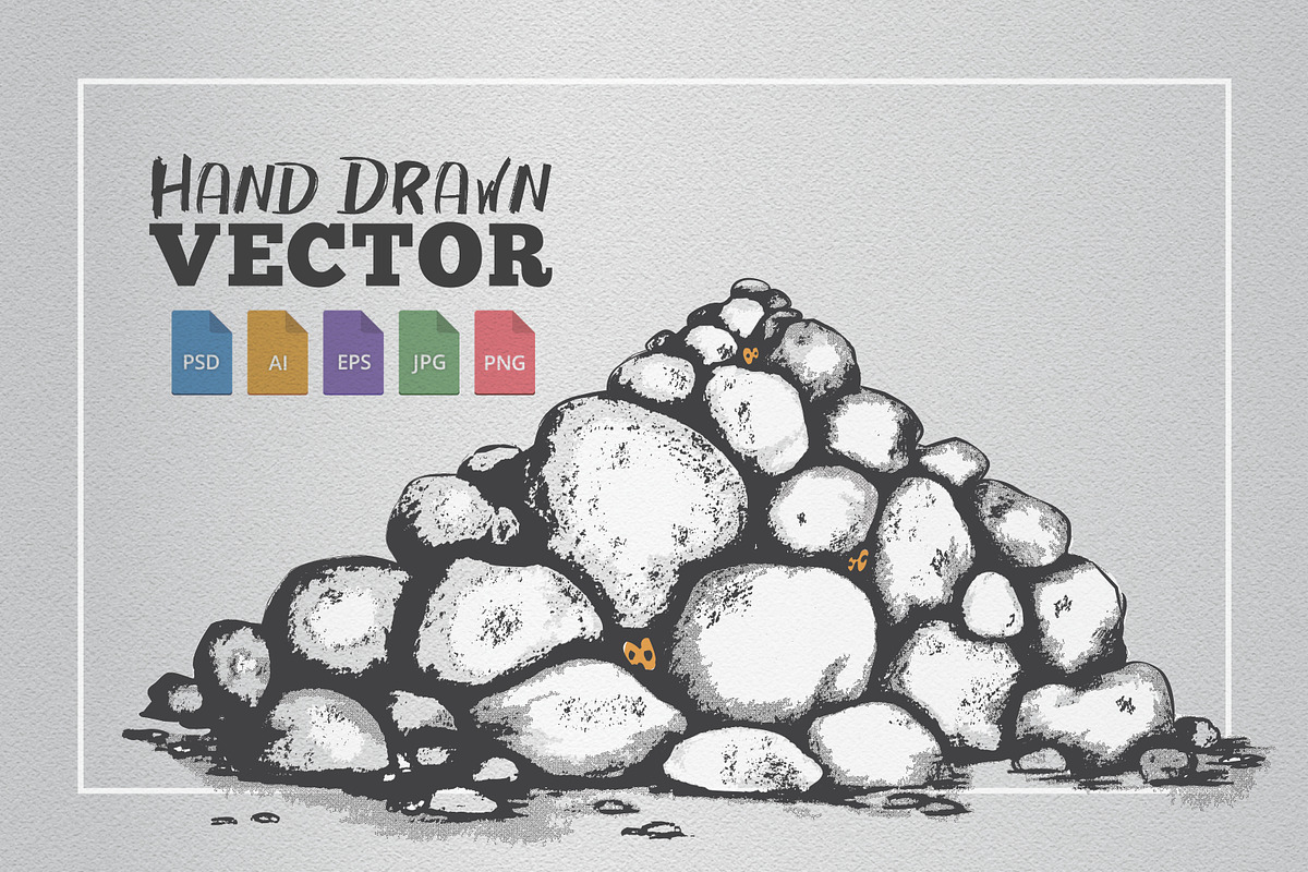Rock & Stone Pile Illustration in Objects - product preview 8