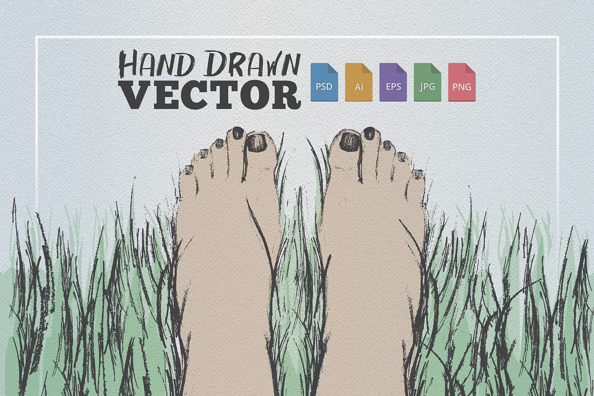 Feet in Grass Illustration in Objects - product preview 8