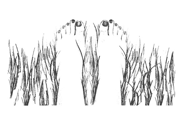 Feet in Grass Illustration in Objects - product preview 1