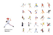 Sports I color vector icons