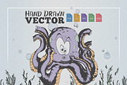 Octopus in Seaweed Illustration
