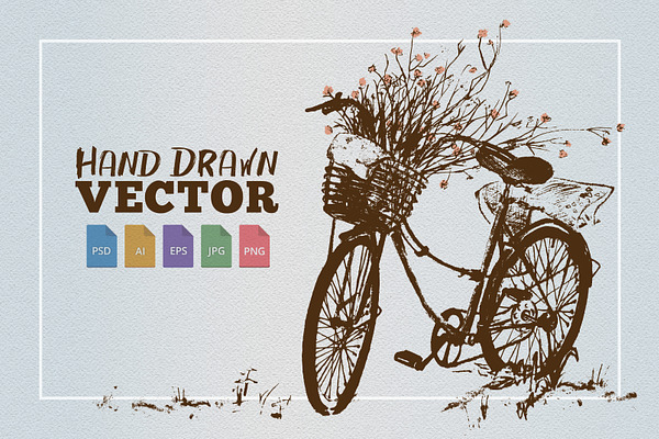 Rustic Bike Vector Illustration