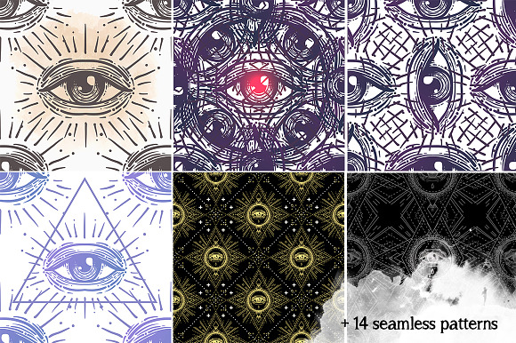 Eye of Tribe. Vector Set of 10. in Illustrations - product preview 2