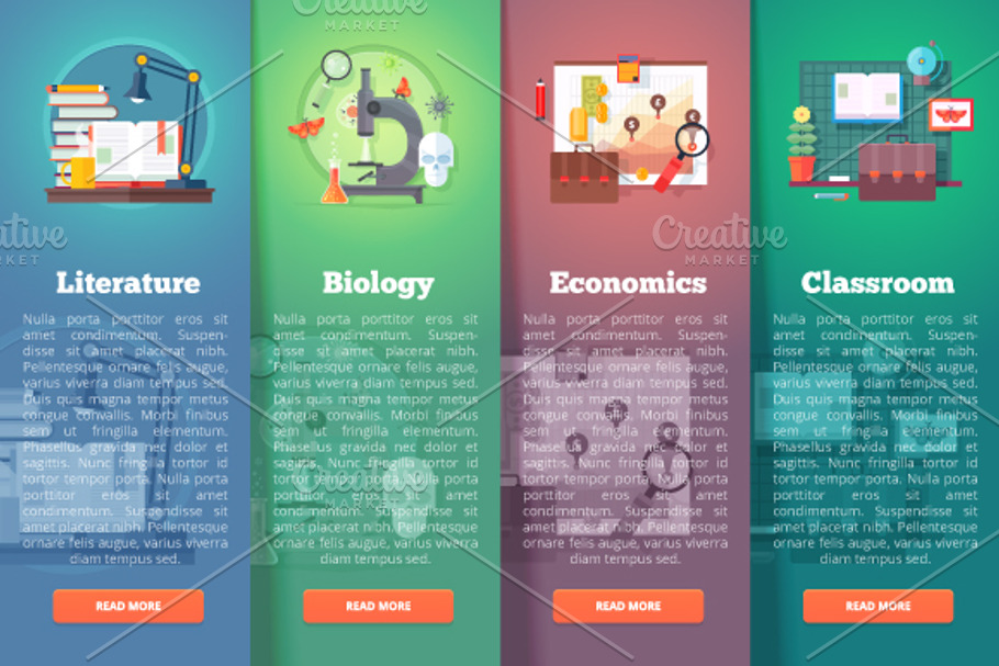 Education and science banners set