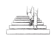 Man climbing the stairs