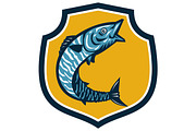 Wahoo Fish Jumping Shield Retro