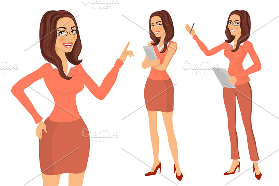 Business Girl. young women vector in Graphics - product preview 8