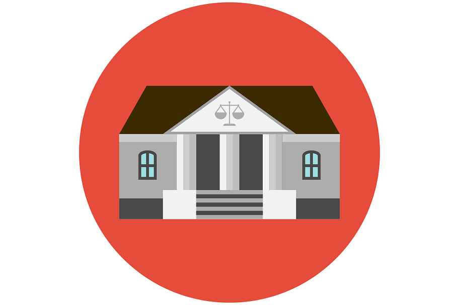 Сourthouse icon flat in Graphics - product preview 8