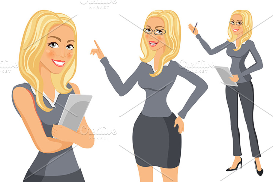 Girl. young women in elegant office in Graphics - product preview 8