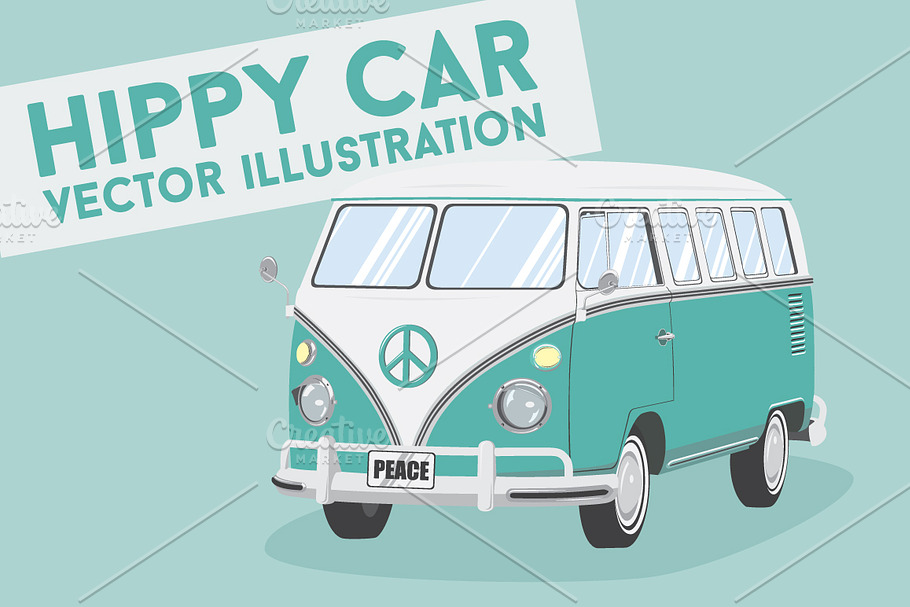 Hippy Car in Illustrations - product preview 8