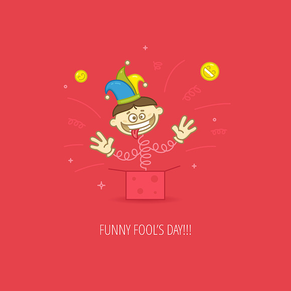 April Fool's Day design concept in Illustrations - product preview 1