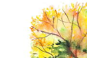 Watercolor autumn foliage background