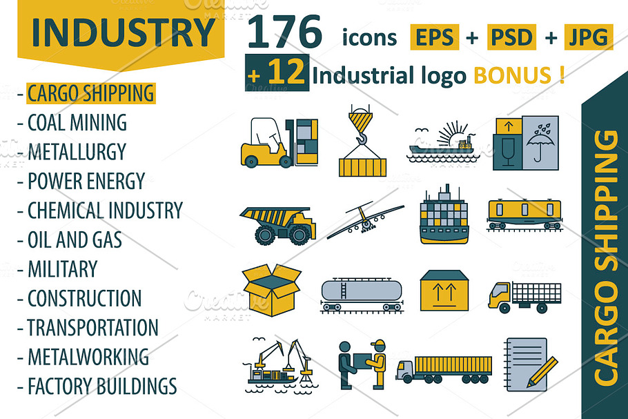 Industrial icon big set in Illustrations - product preview 8