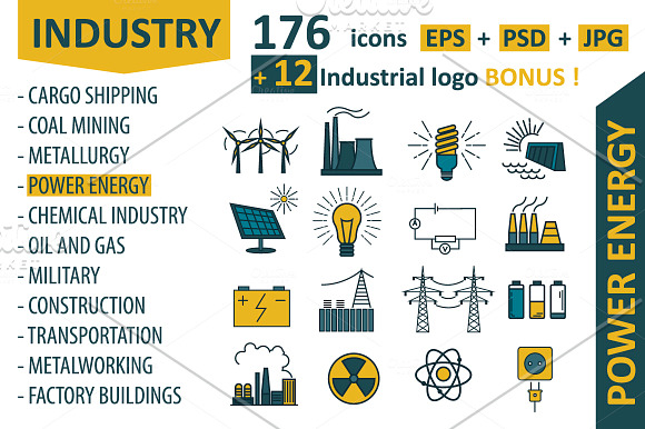 Industrial icon big set in Illustrations - product preview 3