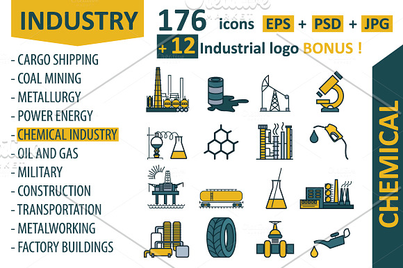 Industrial icon big set in Illustrations - product preview 4
