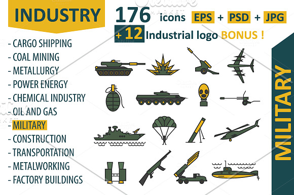 Industrial icon big set in Illustrations - product preview 6