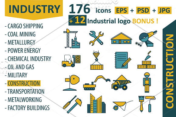 Industrial icon big set in Illustrations - product preview 7