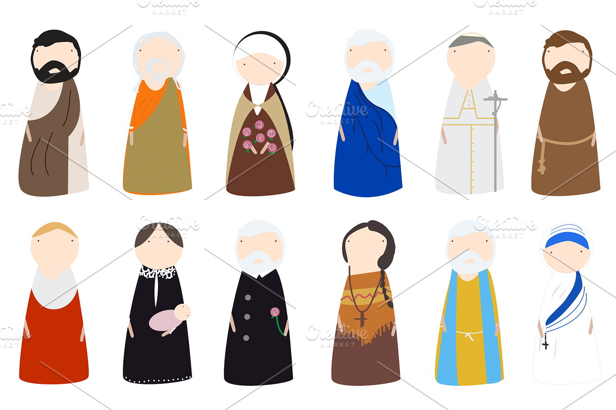 Catholic Saint Peg Doll Images in Illustrations - product preview 8