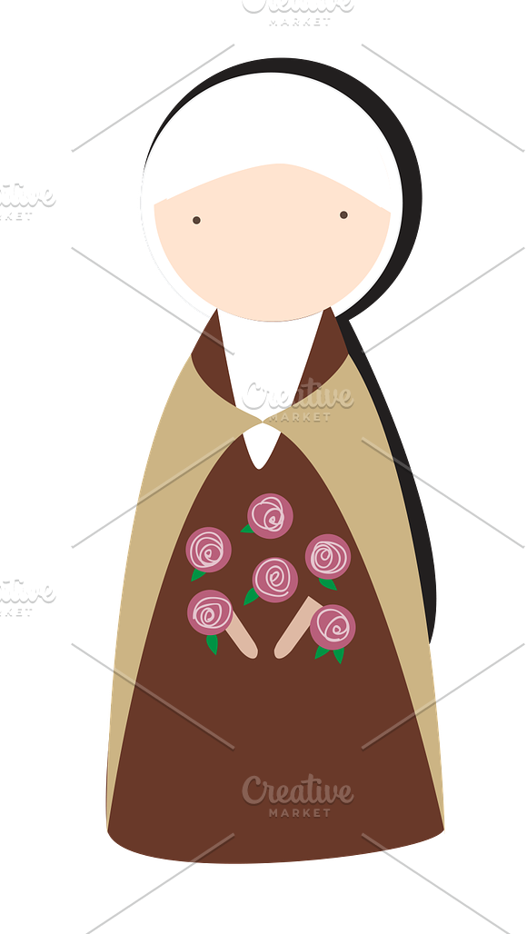 Catholic Saint Peg Doll Images in Illustrations - product preview 1