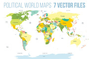 Political world maps set