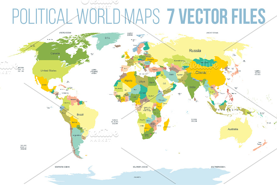 Political world maps set in Illustrations - product preview 8