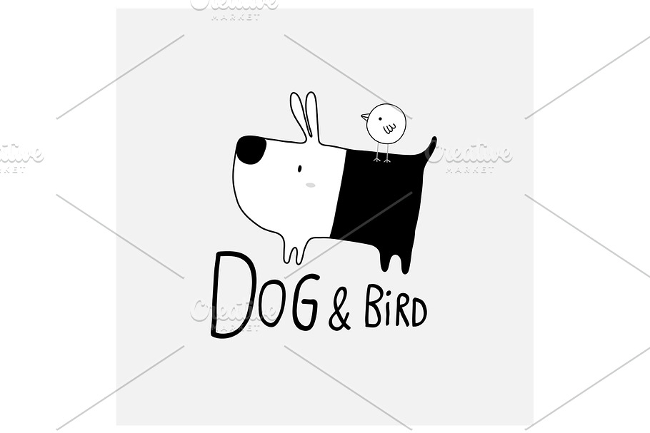 Dog & Bird logo in Illustrations - product preview 8
