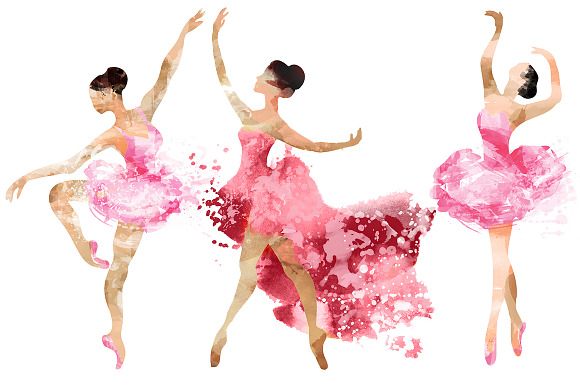 Pink ballet.watercolor in Illustrations - product preview 2