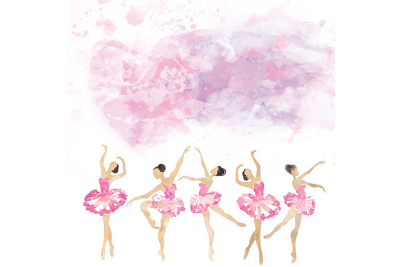 Pink ballet.watercolor in Illustrations - product preview 4