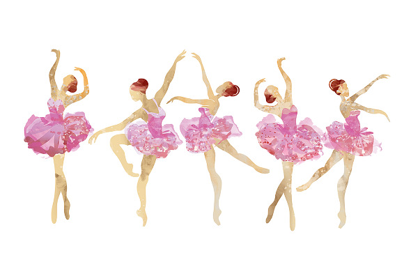 Pink ballet.watercolor in Illustrations - product preview 5
