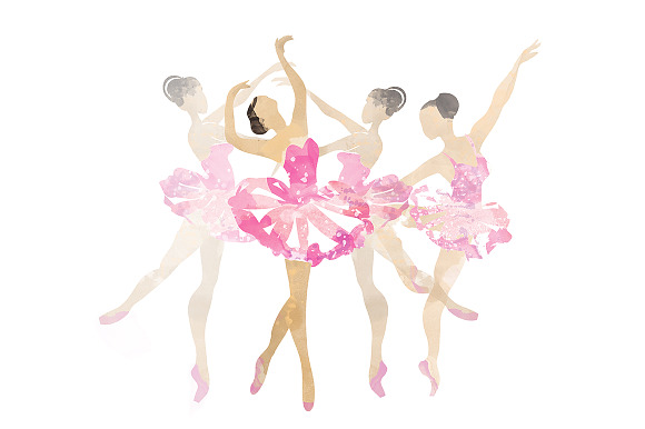 Pink ballet.watercolor in Illustrations - product preview 6