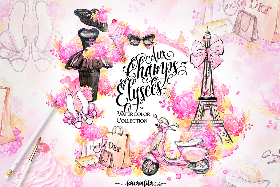 Paris Fashion Clipart in Illustrations - product preview 8