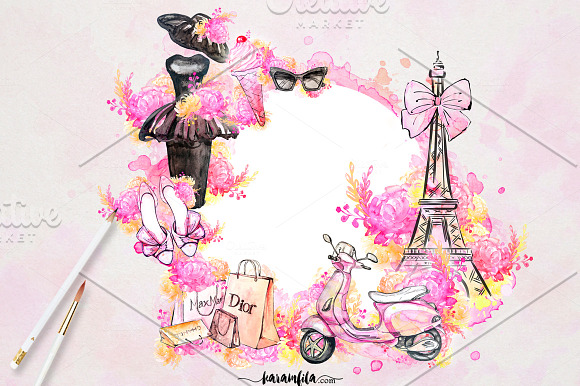 Paris Fashion Clipart in Illustrations - product preview 3