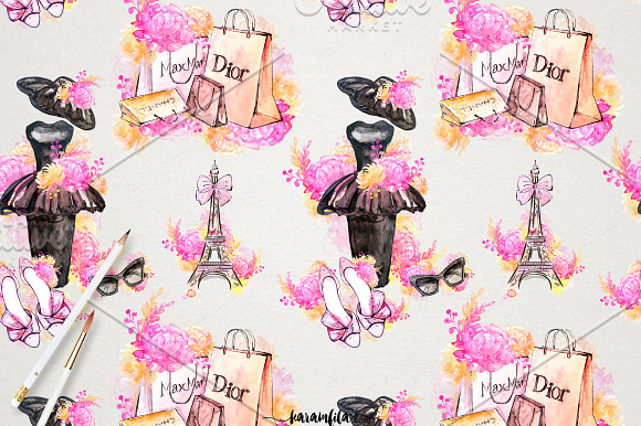 Paris Fashion Clipart in Illustrations - product preview 9