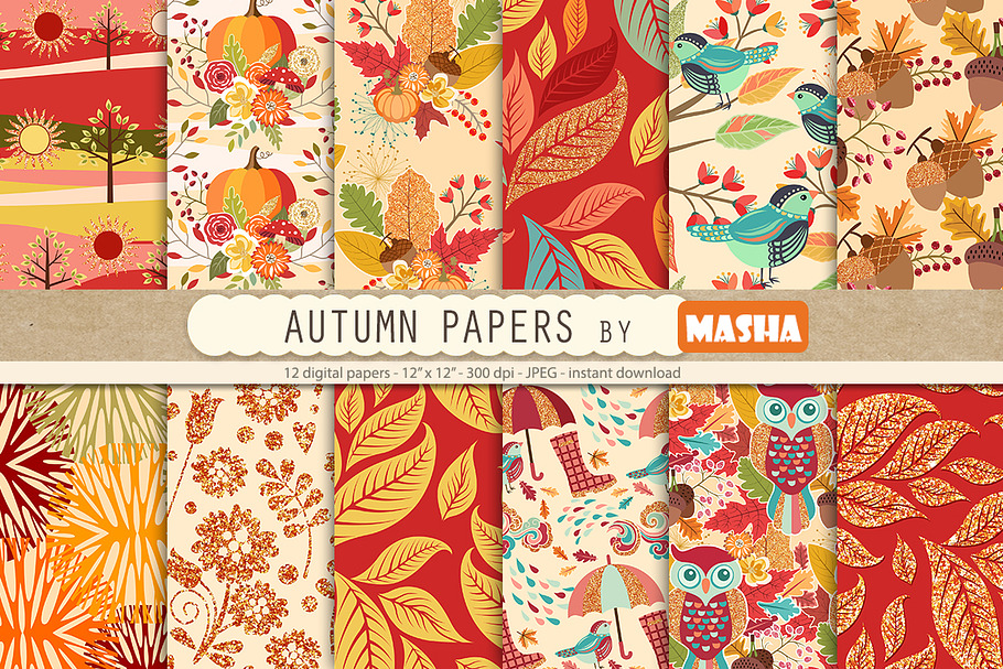AUTUMN digital papers in Patterns - product preview 8