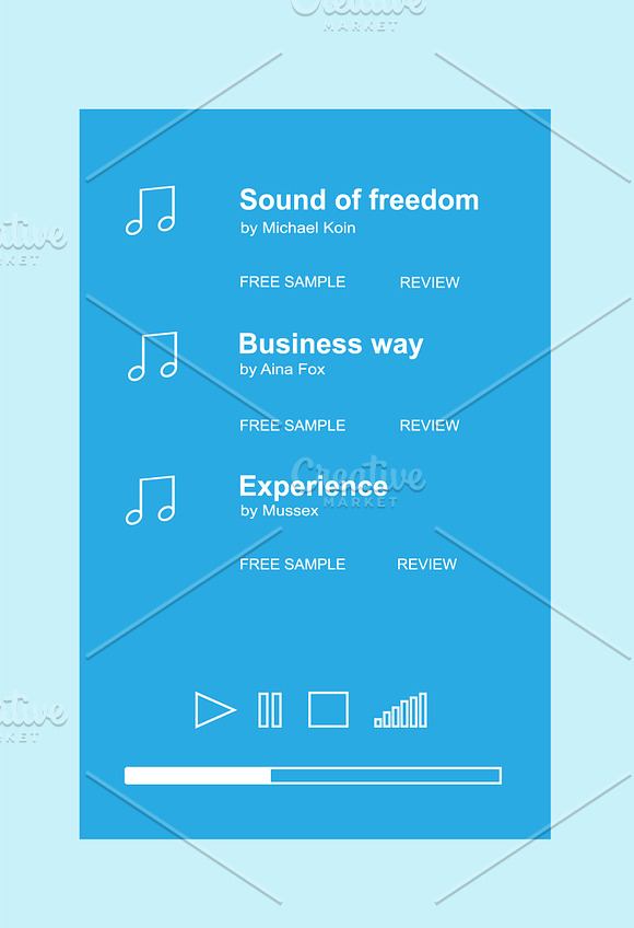 Mobile interface flat blue in Mobile & Web Mockups - product preview 2