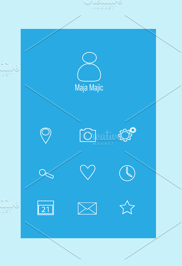 Mobile interface flat blue in Mobile & Web Mockups - product preview 3