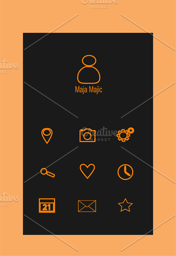 Mobile interface flat orange in Mobile & Web Mockups - product preview 2