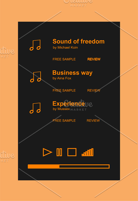Mobile interface flat orange in Mobile & Web Mockups - product preview 3
