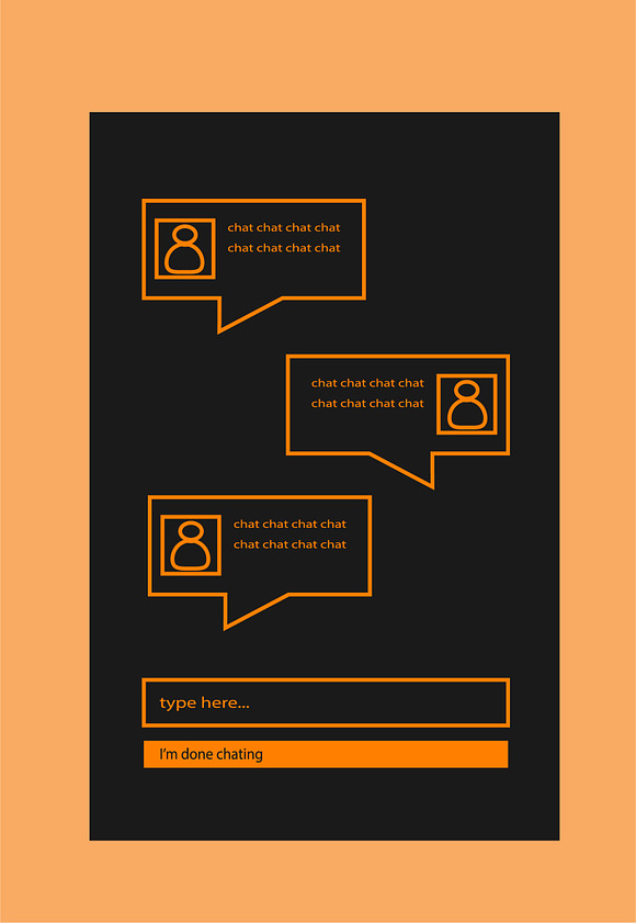 Mobile interface flat orange in Mobile & Web Mockups - product preview 5