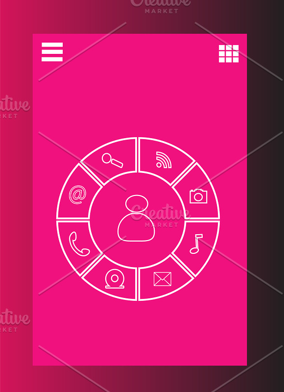 Mobile interface colored vector in Mobile & Web Mockups - product preview 2