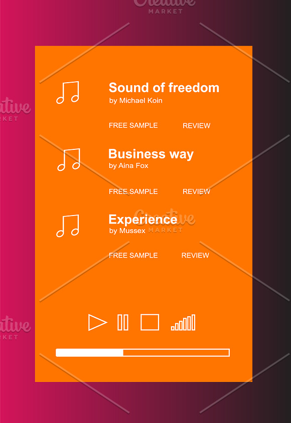 Mobile interface flat orange color in Mobile & Web Mockups - product preview 4