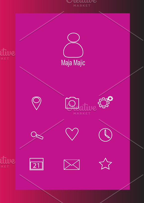 Mobile interface pink flat design in Mobile & Web Mockups - product preview 3