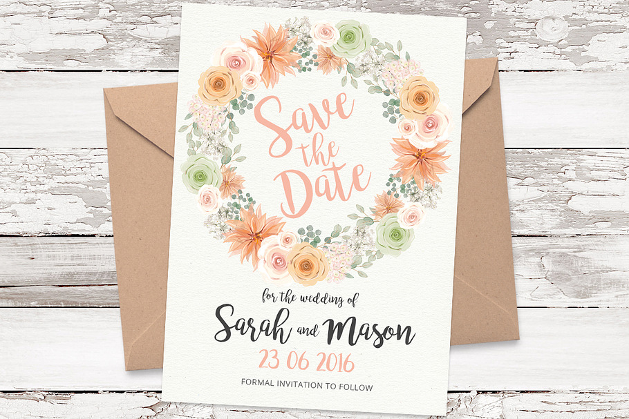 Save the Date card DIY template 07 in Card Templates - product preview 8