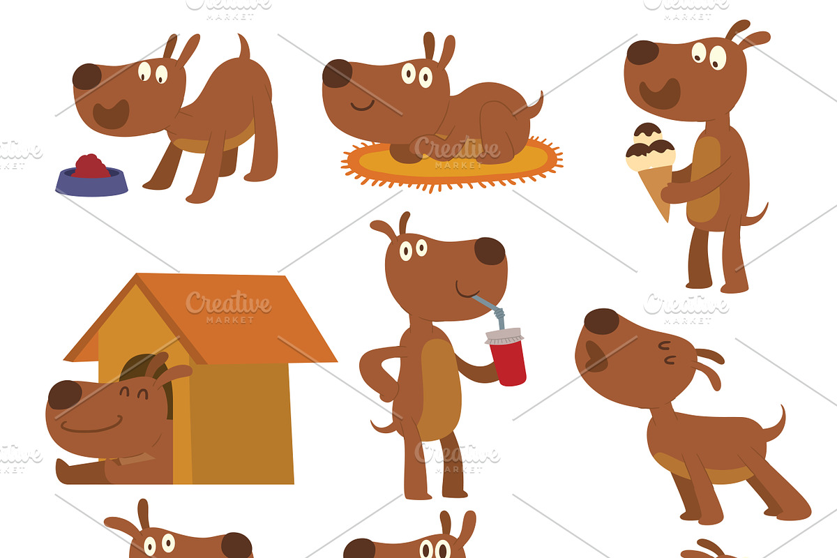 Dog vector set in Illustrations - product preview 8