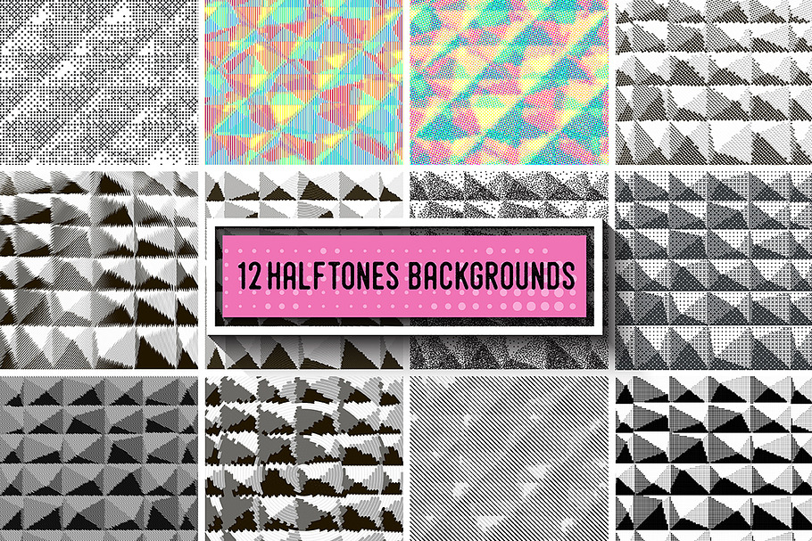 12 Halftone backrounds. in Illustrations - product preview 8