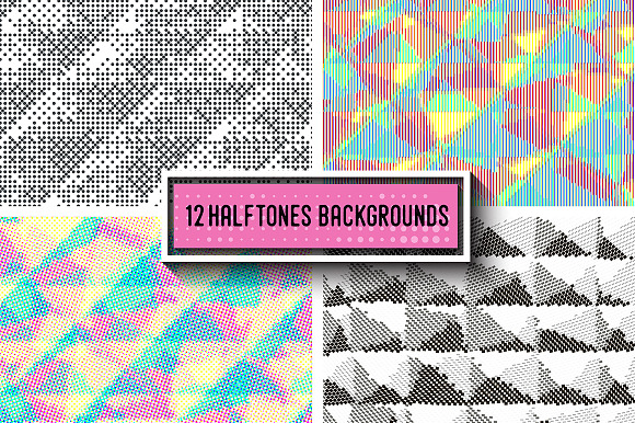 12 Halftone backrounds. in Illustrations - product preview 2