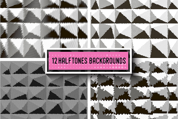 12 Halftone backrounds. in Illustrations - product preview 3