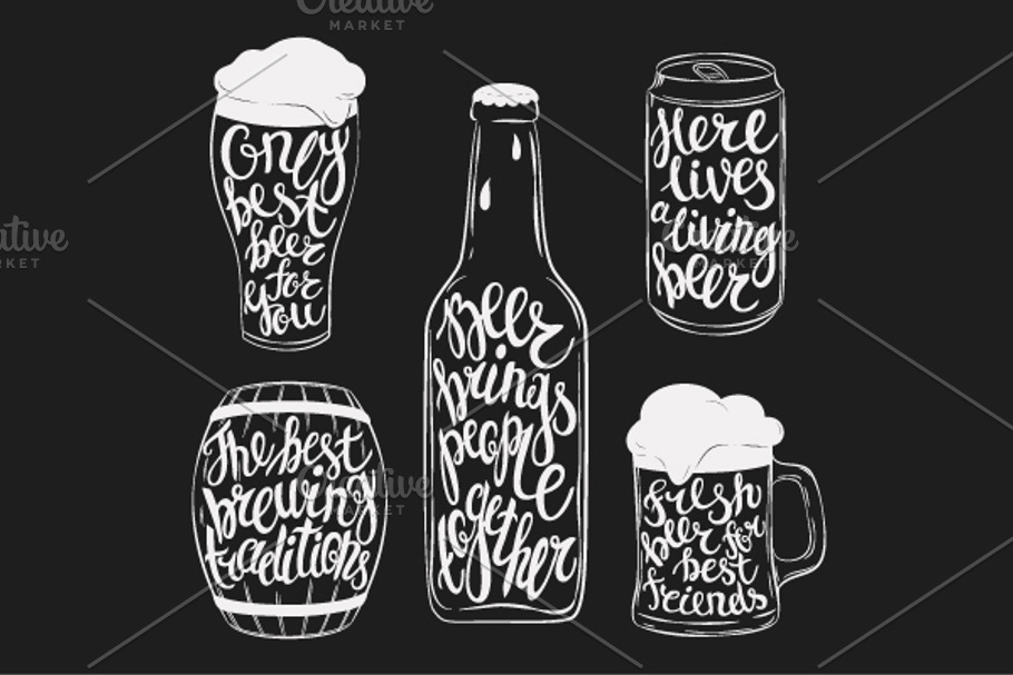 Beer pint lettering in Illustrations - product preview 8