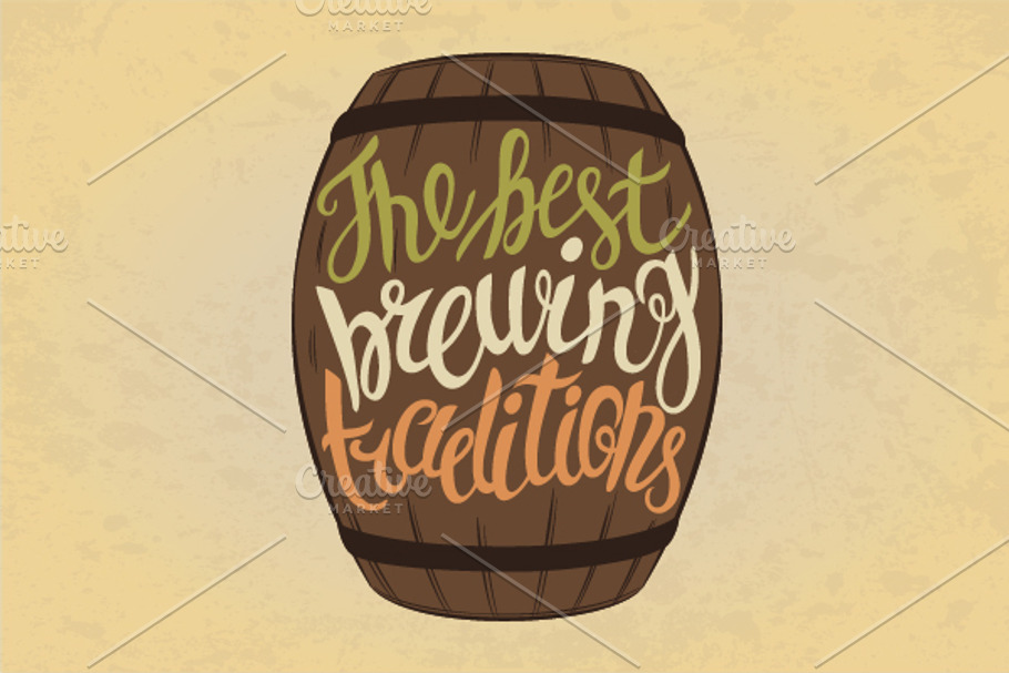 Beer keg with letters in Illustrations - product preview 8